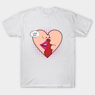 Kiss I Love You Retro Pop Art comics T-Shirt